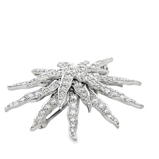Modern Tiffany & Co. Stardust 3.20 ctw Diamond Platinum Brooch — reverse view