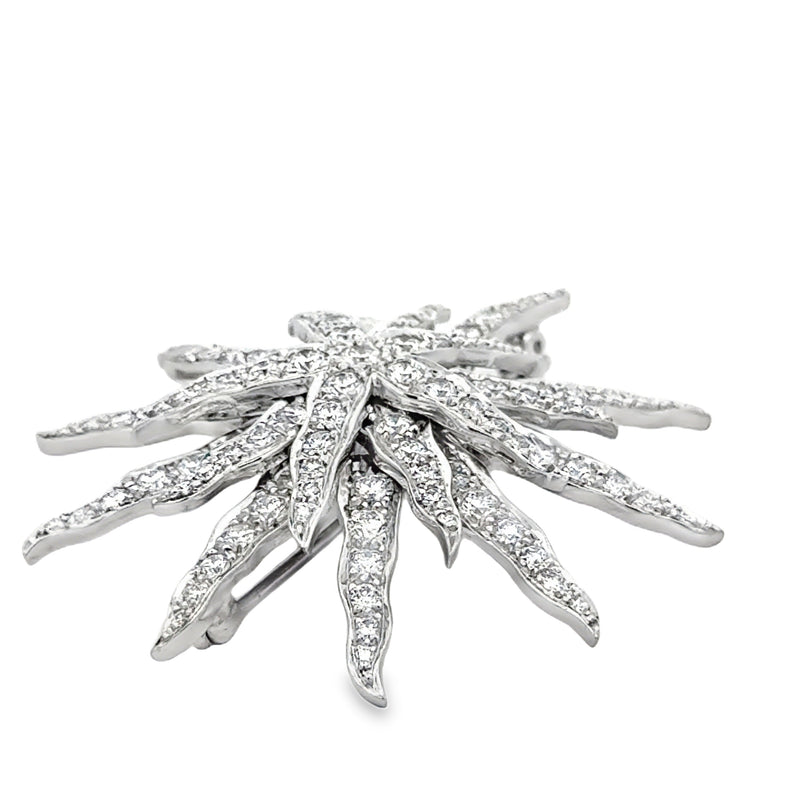 Modern Tiffany & Co. Stardust 3.20 ctw Diamond Platinum Brooch — reverse view