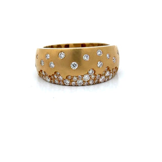 Estate Modern .60 ctw Diamond And 18kt Yellow Gold Ring — scale view