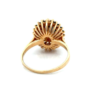 Estate Modern Sapphire & Diamond 14k Yellow Gold Ring — scale view