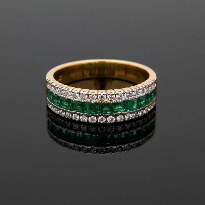 Estate jewelry — An Emerald Row, Set to Stack, 0.33 ctw diamonds