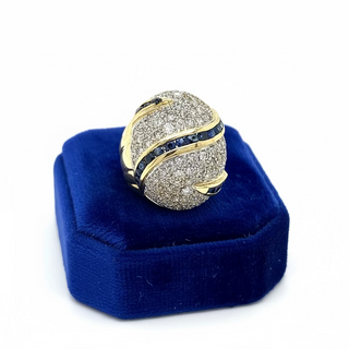Estate 2.75 cttw Diamond and Sapphire Bold Ring 13825 — detail view