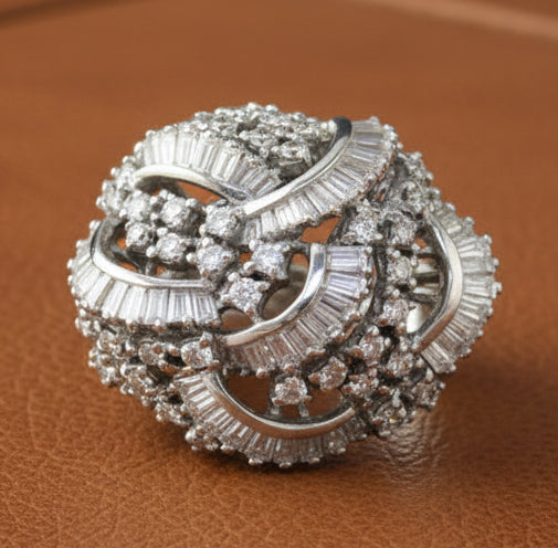 Estate jewelry — Effy Collection - Diamond 1.55 ctw Mixed Cut 14K White Gold Ring, Diamonds 1.55 ctw SI1