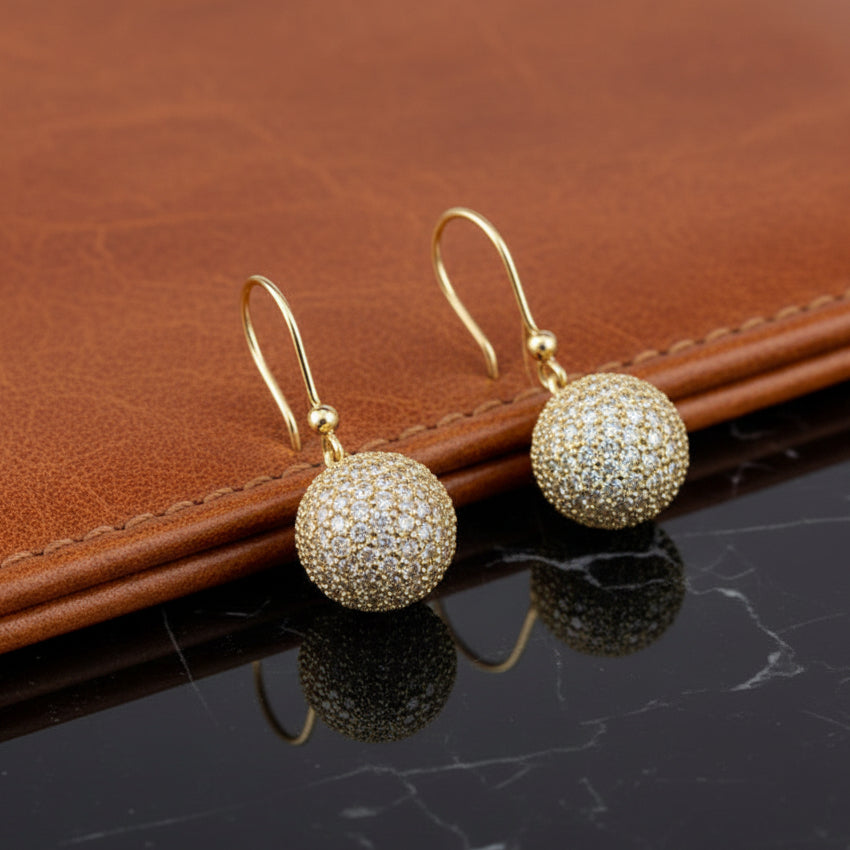 Estate jewelry — Effy Collection Diamond 3.43 ctw Yellow Gold Earrings, Diamonds 3.43 ctw SI1