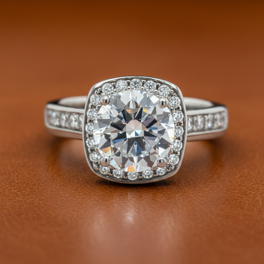 Estate jewelry — Designer Michael M 0.94 ctw Diamond 18K White Gold Semi Mount Ring, Diamonds 0.94 ctw