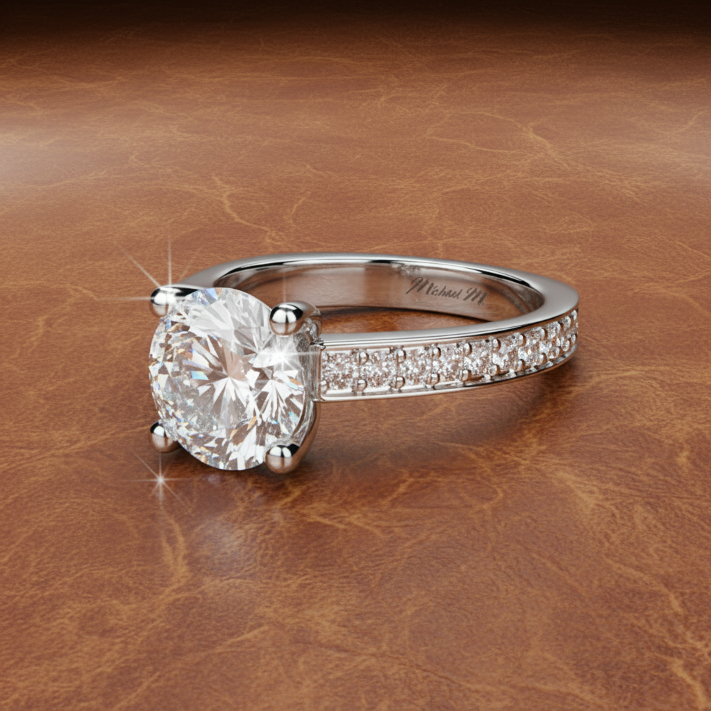 Estate jewelry — Michael M 1.0 ctw Diamond 18K White Gold Semi Mount Ring, Diamonds 1.00 ctw