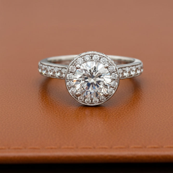 Estate jewelry — Michael M 1.07 ctw Diamond 18K White Gold Semi Mount Ring, Diamonds 1.07 ctw
