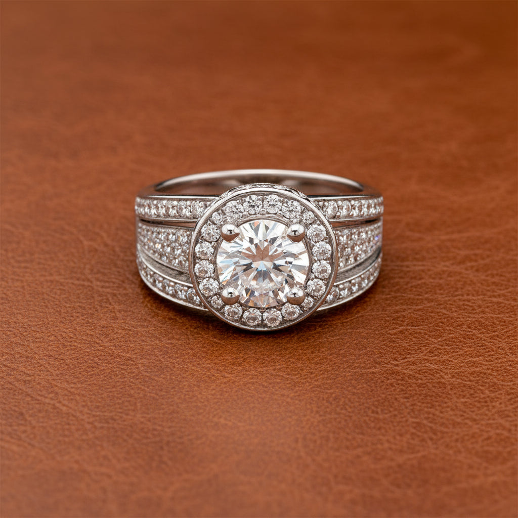 Estate jewelry — Michael M 1.54 ctw Diamond 18K White Gold Semi Mount Ring, Diamonds 1.54 ctw