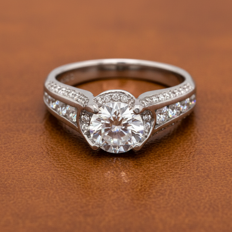 Estate jewelry — Verragio 1.33 ctw Diamond and 18K White Gold Semi Mount Ring, Diamonds 1.33 ctw