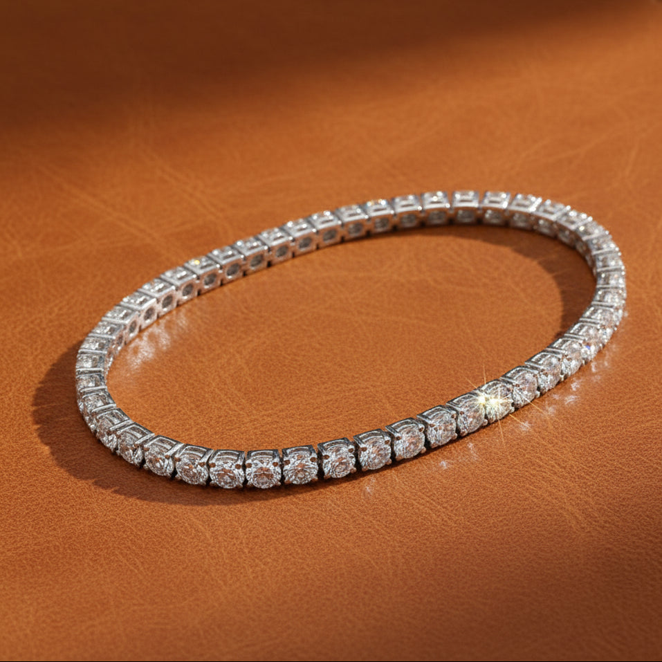 Classico 7.75 ctw Diamond and 18K White Gold Tennis Bracelet, Diamonds 7.75 ctw