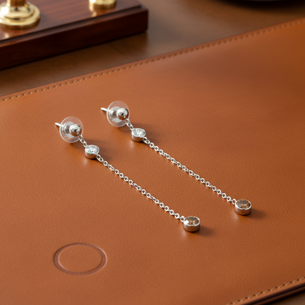 Estate jewelry — Maya Lianna 1.12 ctw Diamond and Natural Fancy Orange Diamond Dangle Earrings, Diamonds 0.56 ctw G-H color SI1-SI2
