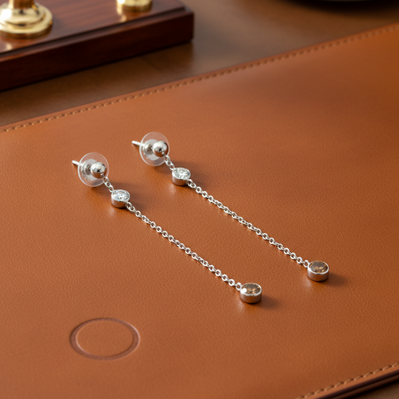Estate jewelry — Maya Lianna 1.12 ctw Diamond and Natural Fancy Orange Diamond Dangle Earrings, Diamonds 0.56 ctw G-H color SI1-SI2
