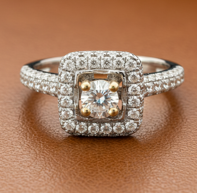 Estate jewelry — Uni Design 1.34 ctw Diamond Ring, Diamonds 1.08 ctw G-H color SI1-SI2