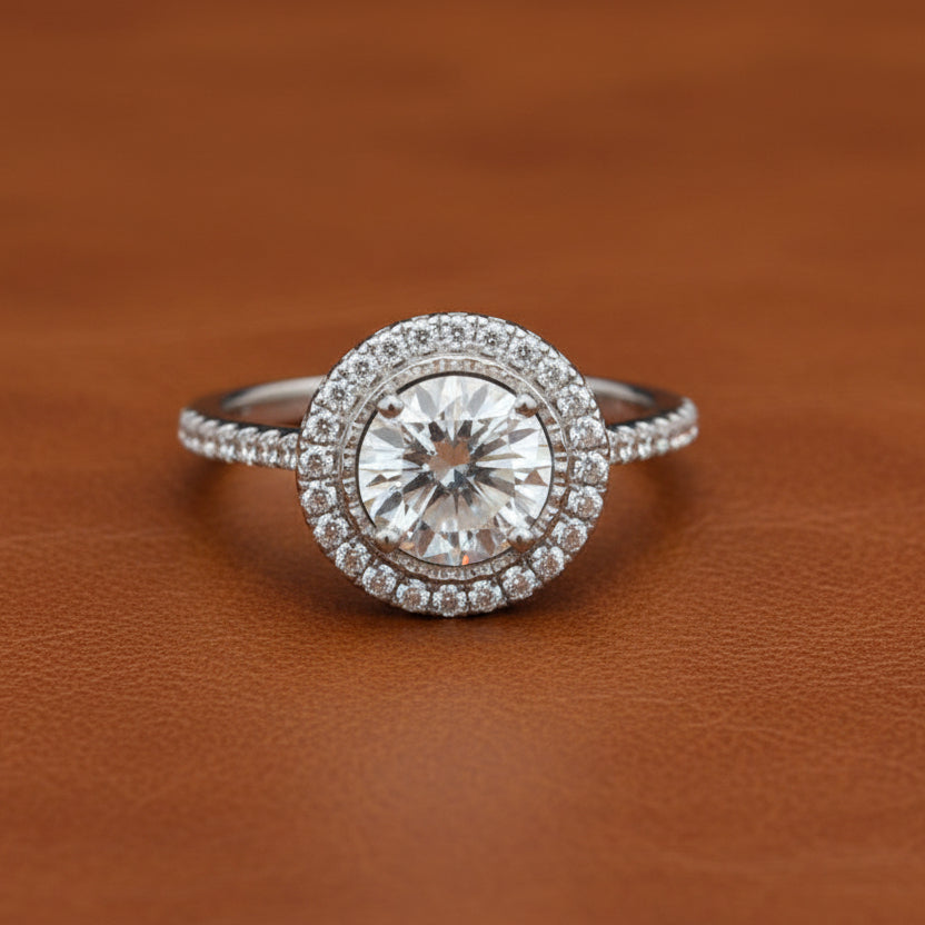 Estate jewelry — Beverley K 1.01 ctw Diamond and 18K White Gold Semi Mount Ring, Diamonds 1.01 ctw