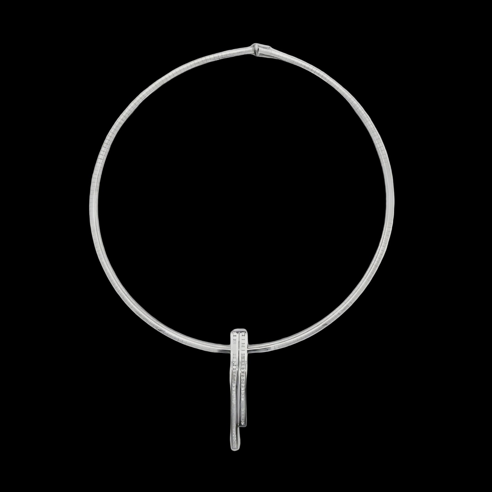 Estate jewelry — Estate Contemporary 2.00ctw Diamond 14K/18K White Gold Necklace