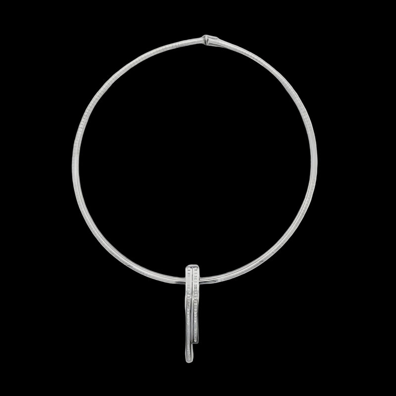 Estate jewelry — Estate Contemporary 2.00ctw Diamond 14K/18K White Gold Necklace