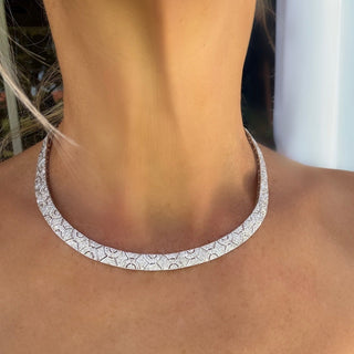 Estate jewelry — Estate Milgrain Detail 6.00ctw Diamond 18kt Gold Necklace