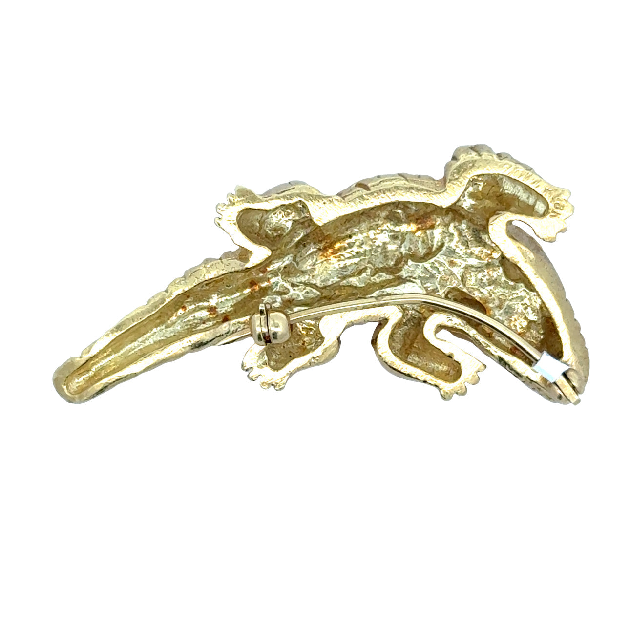 Estate jewelry — Estate Modern 1980's 18K Yellow Gold Alligator Brooch