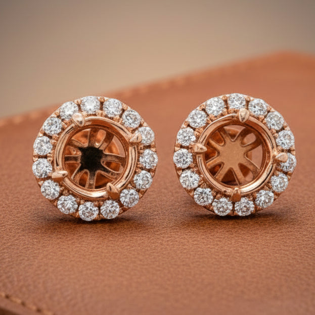 Estate jewelry — Maya Lianna Diamond and 14K Rose Gold Jacket for Earrings, Diamonds 0.31 ctw