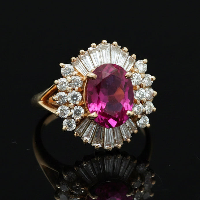 Estate jewelry — A Pink Tourmaline, in Rose Gold, Pink tourmaline, cushion cut, 2.00 ct