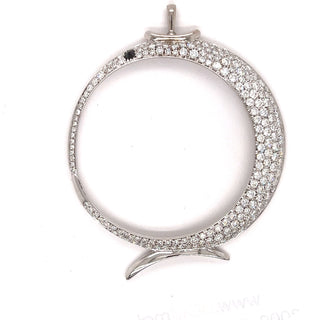 Estate Italian Designer Porrati Diamond and 18K White Gold Pendant — reverse view