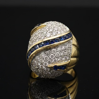 Estate 2.75 cttw Diamond and Sapphire Bold Ring 13825 — side view