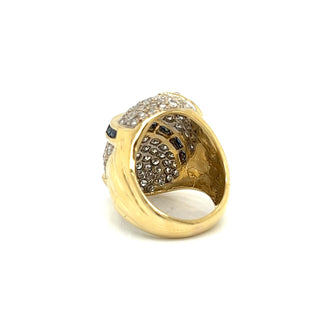 Estate 2.75 cttw Diamond and Sapphire Bold Ring 13825 — reverse view